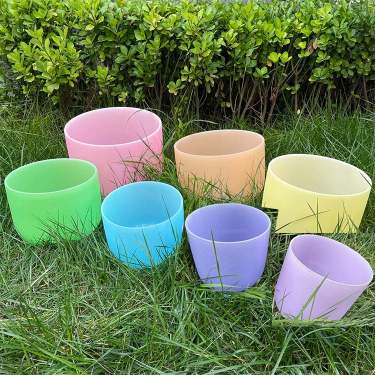 Хрустальные поющие чаши, набор 7 Чакр 432 Гц, Кварцевая Хрустальная Поющая чаша с футляром для переноски