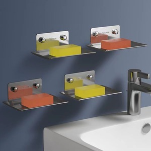 Support mural moderne en <span class=keywords><strong>acier</strong></span> <span class=keywords><strong>inoxydable</strong></span> 304 brillant argenté pour <span class=keywords><strong>savon</strong></span>, sans perçage, pour toilettes - Prix de gros - Product Image 6