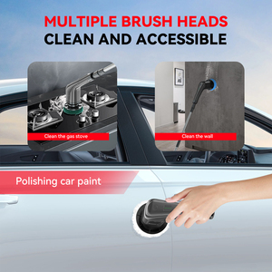 Brosse de nettoyage électrique sans fil, baignoire et <span class=keywords><strong>carrelage</strong></span> 360 épurateur électrique double vitesse avec long manche pour salle de bain cuisine voiture - Product Image 2