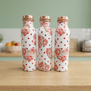 Bouteille d'eau en cuivre véritable 100 % écologique, personnalisable, imprimable, compatible lave-vaisselle, réutilisable, hygiénique et saine - Product Image 2