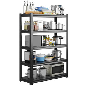 Estantería de cocina de varios niveles, unidad de almacenamiento de acero de 5 estantes para organizadores de despensa con espacio para microondas y ollas - Product Image 1