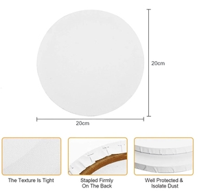 Transon Textile <strong>Round</strong> Cotton-Linen Blend Stretched <strong>Canvas</strong> with Fine Texture for Oil/Acrylic/Watercolor Painting - Product Image 2