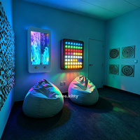 Panneau sensoriel apaisant à bulles d'eau pour intérieur avec lumières LED, bouton de reconnaissance des couleurs, mur de bulles en acrylique pour l'éducation de l'autisme