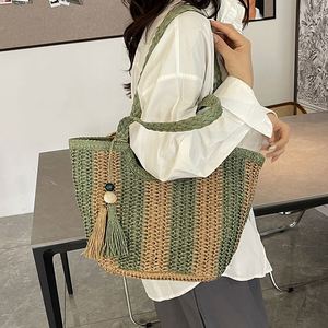 Sac fourre-tout en paille fait main pour femme, durable, idéal pour la plage, les courses et le travail – Offre spéciale - Product Image 4