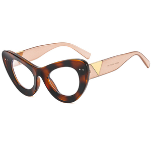 Nuovo arrivo Cat Eye blocco Computer montature per <span class=keywords><strong>occhiali</strong></span> Designer Fashion Big Frame Women Blue Light Filter Glasses - Product Image 1