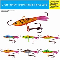 Jig de pêche sur glace transfrontalier pour appâts vivants, pêche hivernale 10g/15g avec hameçons pour bar, carpe, truite, ensemble en boîte