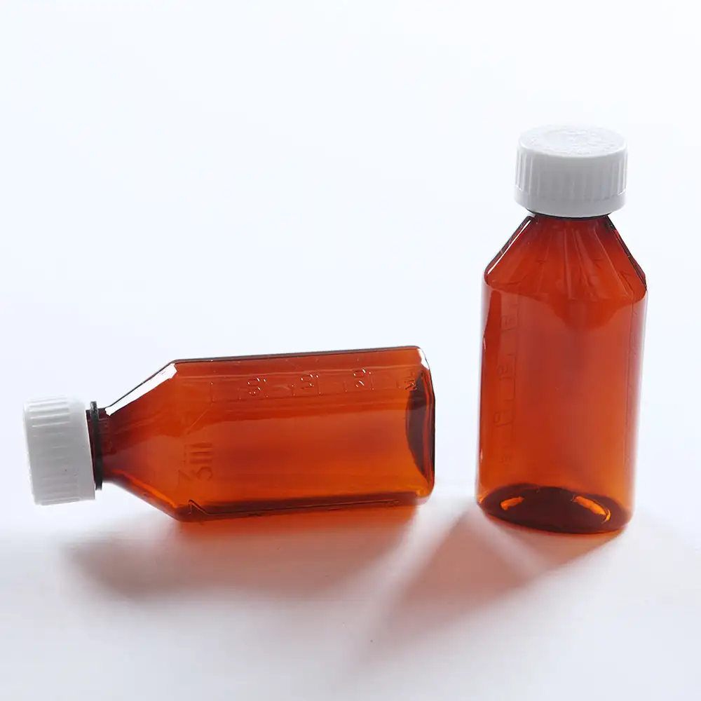 PET de plástico vazio de xarope para a tosse 4 oval OZ frascos de medicamentos líquidos