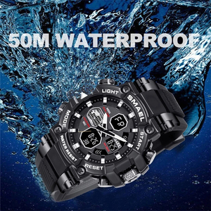 Relojes Deportivos <span class=keywords><strong>SMAEL</strong></span> para Hombre, Resistentes al Agua hasta 50 m, con Fecha Automática, Alarma, <span class=keywords><strong>Reloj</strong></span> de Pulsera de Cuarzo 8027, <span class=keywords><strong>Reloj</strong></span> Digital con Luz para Hombre - Product Image 5