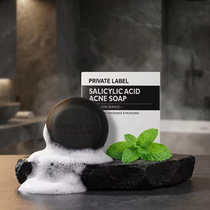 Jabón de Ácido Salicílico <span class=keywords><strong>para</strong></span> el Tratamiento del Acné y las Espinillas, Exfoliante Facial y Corporal, Se Puede Personalizar <span class=keywords><strong>con</strong></span> Serigrafía - Product Image 2