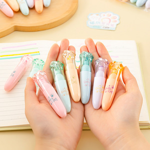 ปากกาเน้นข้อความรูปอุ้งเท้าแมวขนาดเล็ก 6 สี พกพาสะดวก สำหรับนักเรียน นักศึกษา และใช้ในสำนักงาน - Product Image 2
