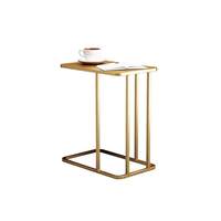 Table basse moderne de luxe en marbre à bords carrés, design en métal, table d'appoint pour canapé-lit, chambre et salon
