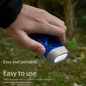Lampe torche LED d'urgence manuelle à pression, super lumineuse, pratique, pour l'extérieur, avec génération d'énergie automatique - Product Image 4
