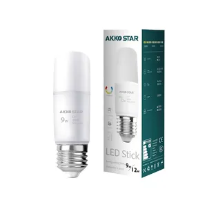 AKKO STAR-bombilla LED blanca de alta calidad, flujo luminoso de 850lm, 2 AC180-265V de garantía, 9W, E27, 6500K, en U