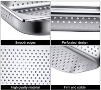 Bac Gastronorm Commercial en Acier Inoxydable Perforé pour Buffet, Traiteur, Hôtellerie et Rangement en Cuisine