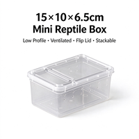 Boîte à reptiles ventilée en plastique PP 15x10x6,5 cm, empilable, pour araignées, tarantules, jeunes isopodes, vente en gros