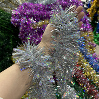 Guirlande de paillettes laser vertes et rouges, guirlande de paillettes métalliques pour Noël, décoration de Noël pour arbre, maison et fête