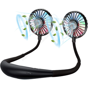 พัดลมพกพาแบบมินิ USB ปี 2023 ขายส่ง ชาร์จได้ ใช้ได้แบบแฮนด์ฟรี สำหรับเล่นกีฬา แขวนคอได้ - Product Image 1