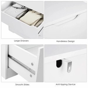 Ensemble de meuble de rangement blanc antique bon marché, meubles de chambre à coucher modernes, grande <span class=keywords><strong>commode</strong></span> en bois massif avec 3 tiroirs pour bébé, Chine - Product Image 4