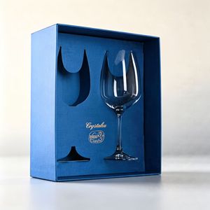Crystalux <b>Wine</b> Glasses Set 301-400ml Bell Shape Stemmed <b>Goblets</b> For Presents - Product Image 3