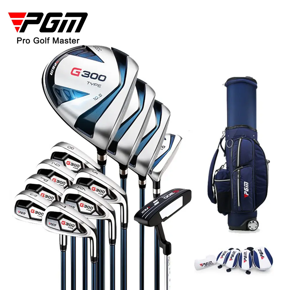 Conjunto de clubes de golfe extensor, conjunto masculino pgm mtg025 g300 series iniciante mão direita de titânio para homens