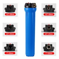Boîtier de filtre à eau manuel pour toute la maison de 20 pouces, en polypropylène bleu de qualité alimentaire, pour cartouches de filtre à sédiments CTO GAC