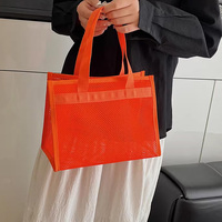 Bolsa de compras de malla de diseño personalizado con logotipo de fábrica, nueva moda, informal, para mujer