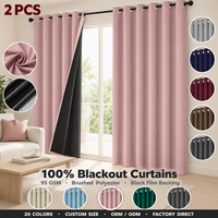 Rideaux occultants unis perforés à œillets, haute occultation, en polyester, 132x214cm, pour chambre et salon modernes