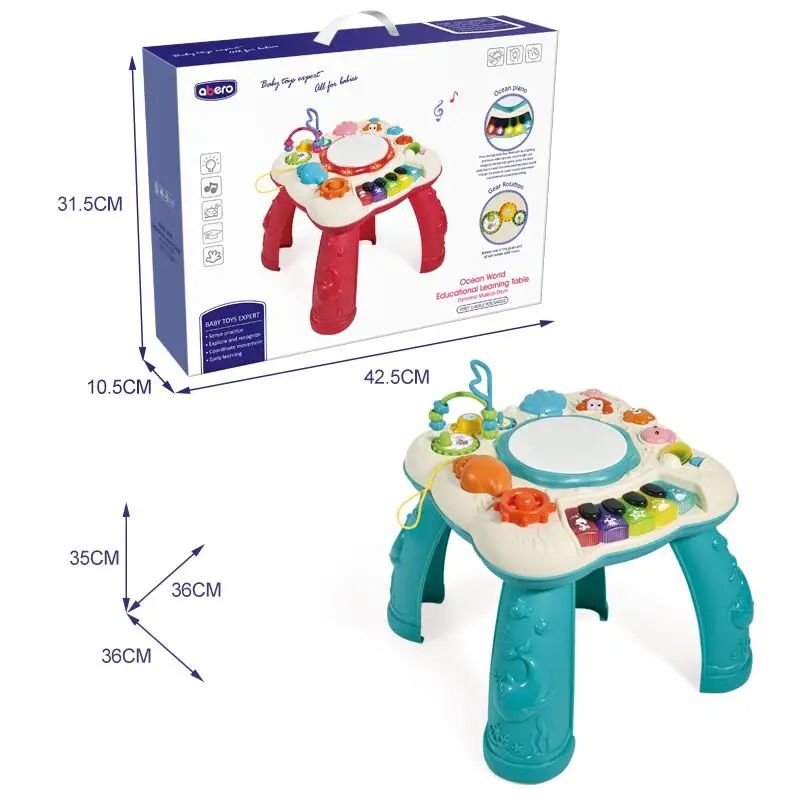 New Early Educational Game Toy Enjoyable Music Study Table For Kids, Rattle-Fun And Games Table Learning Desk Musical Play Toys