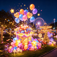 Lanternes de château hanté en forme de ballon, décorations colorées et rêveuses pour les atriums de centres commerciaux, les parcs à thème, les excursions nocturnes culturelles