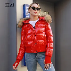 Abrigo Acolchado de Moda al por Mayor con Capucha de Piel, Abrigo Cálido de Plumón, Abrigo Burbuja Cortavientos para <span class=keywords><strong>Mujer</strong></span> - Product Image 5