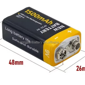 Xiongjian ชาร์จได้9V 5400mWh USB เซลล์แบตเตอรี่ลิเธียมไอออนแพคแบตเตอรี่<span class=keywords><strong>4</strong></span> in 1 600mAh 27000mWh 3000mAh - Product Image 2