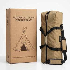 Tente de camping pyramide <span class=keywords><strong>tipi</strong></span> kaki, grande tente <span class=keywords><strong>tipi</strong></span> imperméable et coupe-vent pour le glamping en plein air, sur pelouse ou en montagne - Product Image 3