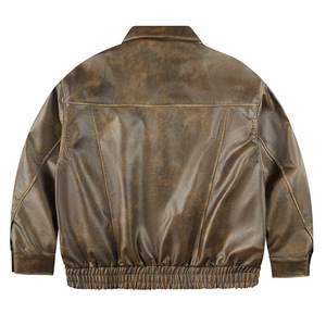 Men's <strong>Retro</strong> Street Style Bomber <strong>Jacket</strong> Classic Collar Zip Pockets Button Cuffs Winter <strong>Jacket</strong> with Private Label - Product Image 2