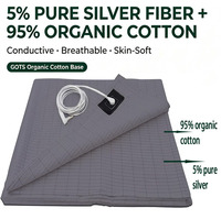 [Suite de certification complète] Drap de lit de mise à la terre en 95% coton biologique et 5% fibre d'argent pur, compatible FBA pour les marchés allemands, britanniques et scandinaves