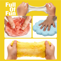 Kit de slime rose sûr et non toxique, 3 textures (butter, cloud, crystal), jouet sensoriel pour enfants, idéal pour les cadeaux de fête d'anniversaire, vente en gros