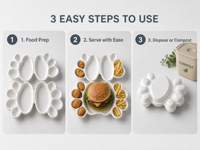 Boîte à burger personnalisée de haute qualité en bagasse de canne à sucre, forme patte d'ours, 30 oz, sans PFAS, compostable, pour plats à emporter avec couvercle