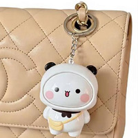 Porte-clés pendentif sac à dos Yier Bubu en PVC léger à visage variable, motif ours de dessin animé mignon, avec visages interchangeables Dudu Bubu