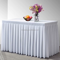 Nappe de table Muwei professionnelle en velours uni plissée élégante et moderne pour mariages, banquets, événements, utilisation intérieure/extérieure