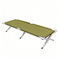 Lit de camping pliant moderne et minimaliste, directement de l'usine, lit de sieste individuel, ultra-léger en acier allié et tissu Oxford, pour situations d'urgence