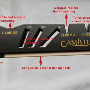 Aiguiseur de couteaux portable Yuyao Outdoor, mini, en céramique et carbure de tungstène, multifonction pour couteaux et hameçons - Product Image 4