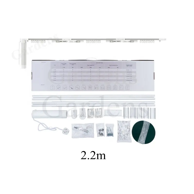 Kit de rideaux automatisés pour jardin Top Sale Track pour la maison Rideau électrique silencieux Tuya wifi Heavy Duty Track 2.2M