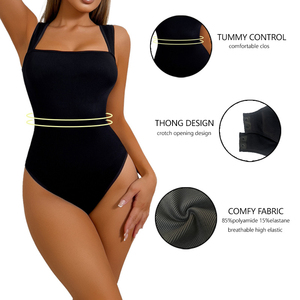 2025 Offre Spéciale Style européen et américain avec un design côtelé pour le contrôle du ventre Strings amincissants Body Shapewear - Product Image 5