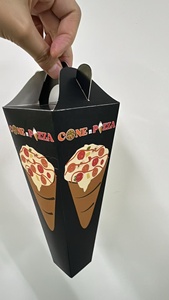 Boîte à <span class=keywords><strong>pizza</strong></span> personnalisée en forme de cône, boîte à emporter, boîte en papier portable, logo imprimé, boîte à popcorn et frites, emballage alimentaire résistant à la graisse, boîte jetable - Product Image 2