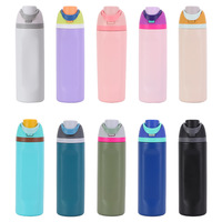 Gourde de sport isotherme en acier inoxydable 304 avec poignée, grande capacité, couleur Macron, pour fruits et paille, idéale pour le commerce transfrontalier