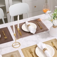 Ensemble de sets de table rectangulaires à double cadre en PVC de 15 pouces, best-sellers - Résistants à la chaleur et antidérapants