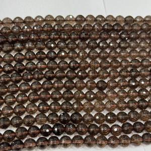 Quartz fumé naturel de qualité supérieure perles rondes à facettes perles en gros perles de pierres précieuses à facettes quartz fumé - Product Image 5