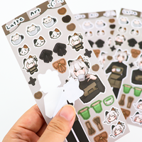 Feuille d'autocollants esthétiques personnalisés pour l'emballage de scrapbooking de journalisation avec de jolis motifs de style japonais et coréen