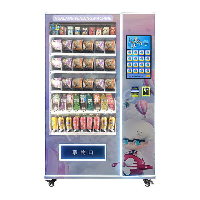 New Trending Large Capacity Vending Machine Refrigerated Combo Vending Machine Soda Canned Vending Machine for Park