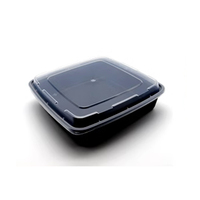 Échantillon Lave-vaisselle gratuit à emporter Micro-ondes 48oz Rectangle en plastique jetable Bento Boîtes à lunch pour la préparation des repas