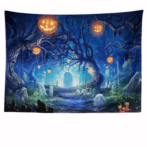 Halloween bruja espeluznante aterrador calabaza Casa Encantada casa decoración pared colgante de pared tapiz - Product Image 6